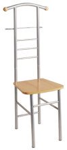 Herrendiener >Step< in alu-buche aus Stahl, MDF -...