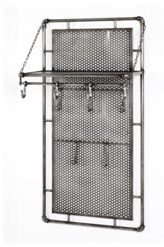 Wandgarderobe >Pipe< in Anthrazit aus Metall - 60x120x35cm (BxHxT)