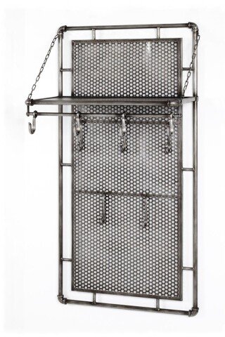 Wandgarderobe >Pipe< in Anthrazit aus Metall - 60x120x35cm (BxHxT)