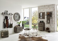 Wandgarderobe >Pipe< in Anthrazit aus Metall - 60x120x35cm (BxHxT)