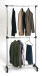 Kleiderständer >Buddy< in alu-chrom-grau - 90x120x43 (BxHxT)