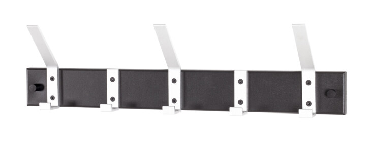 Wandgarderobe >Pat 5< in schwarz-Aluminium - 50x14x8 (BxHxT)