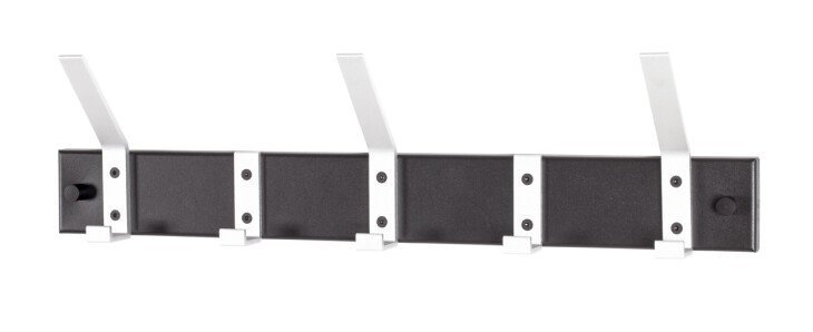 Wandgarderobe >Pat 5< in schwarz-Aluminium - 50x14x8 (BxHxT)