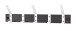 Wandgarderobe >Pat 5< in schwarz-Aluminium - 50x14x8 (BxHxT)