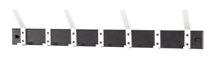 Wandgarderobe >Pat 7< in schwarz-Aluminium - 70x14x8 (BxHxT)