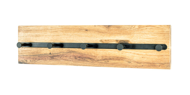 Garderobe >Torino Oak 9< in eiche geölt-schwarz - 60x15x6 (BxHxT)