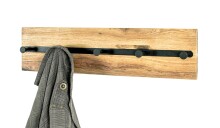 Garderobe >Torino Oak 9< in eiche geölt-schwarz - 60x15x6 (BxHxT)