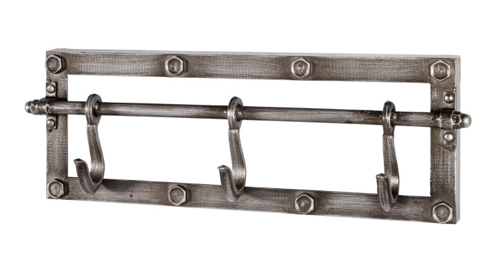 Wandgarderobe >Carrier< in Anthrazit aus Stahlrohr, Metall - 43x15x8cm (BxHxT)