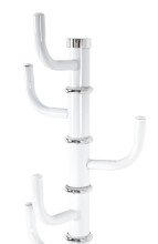 Garderobenständer >Roger< in Weiß aus Stahlrohr - 170cm (H)