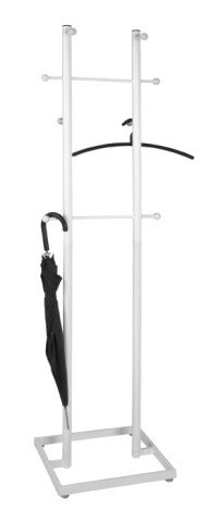 Garderobenständer >Mali< in Weiß aus Metall, Kunststoff - 45x175x34cm (BxHxT)