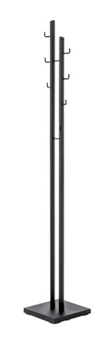 Garderobenständer >Rudi< in Schwarz aus Stahlrohr, Metall - 29x176x29cm (BxHxT)