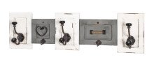Wandgarderobe >Erna< in vintage aus Massivholz,...