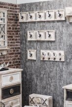 Wandgarderobe >Shabby< in vintage aus Massivholz,...