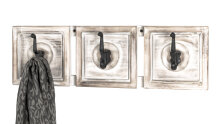 Wandgarderobe >Shabby< in vintage aus Massivholz, Metall - 58x18x9cm (BxHxT)