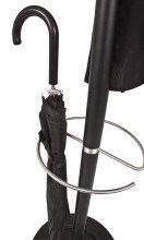 Garderobenständer >Janosch< in schwarz-alu aus Stahlrohr - 182cm (H)