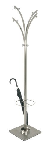 Garderobenständer >Benny< in Edelstahloptik aus Stahl - 45x187x45cm (BxHxT)