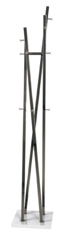 Garderobenständer >Gregor< in chrom dunkel-weiß - 35x193x35 (BxHxT)