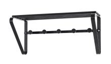 Wandgarderobe >Gerda< in Schwarz aus Stahlrohr -...