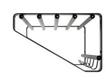 Garderobenhaken >Falko< in Schwarz aus Metall - 65x20x30cm (BxHxT)