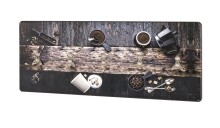 Wandgarderobe >Coffee< in bunt aus MDF, Edelstahl -...