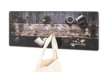 Wandgarderobe >Coffee< in bunt aus MDF, Edelstahl -...