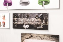 Wandgarderobe >Coffee< in bunt aus MDF, Edelstahl - 50x20x5cm (BxHxT)