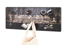 Wandgarderobe >Coffee< in bunt aus MDF, Edelstahl - 50x20x5cm (BxHxT)