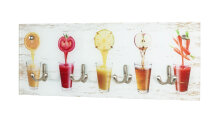 Wandgarderobe >Fruit Glas< in bunt aus Glas, Metall - 50x20x5cm (BxHxT)