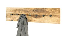 Garderobe >Torino Oak 10< in eiche geölt-schwarz - 80x20x6 (BxHxT)