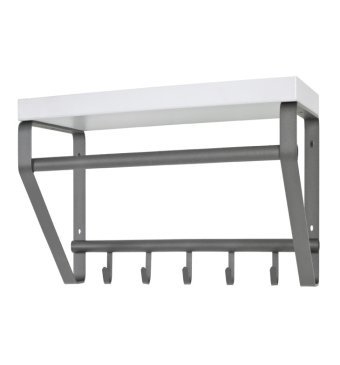 Wandgarderobe >Eduardo< in anthrazit-weiß aus Stahl, MDF - 70x23x30cm (BxHxT)