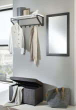 Wandgarderobe >Eduardo< in anthrazit-weiß aus Stahl, MDF - 70x23x30cm (BxHxT)