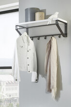 Wandgarderobe >Eduardo< in anthrazit-weiß aus Stahl, MDF - 70x23x30cm (BxHxT)