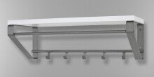 Wandgarderobe >Eduardo< in anthrazit-weiß aus Stahl, MDF - 70x23x30cm (BxHxT)