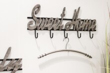 Wandgarderobe >Sweet Home 18< in schwarz-silber - 60x24x4 (BxHxT)