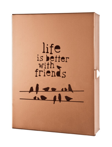 Schlüsselkasten >Life< in kupferfarben aus Metall - 18x25x5cm (BxHxT)
