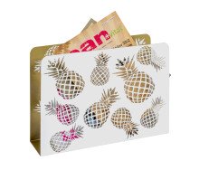 Zeitungsständer >Ananas< in weiß-gold...