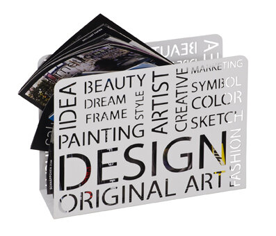 Zeitungsständer >Pop< in Weiß aus Stahl - 35x26x10cm (BxHxT)