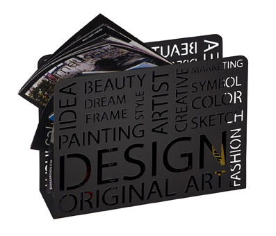 Zeitungsständer >Pop< in Schwarz aus Stahl - 35x26x10cm (BxHxT)