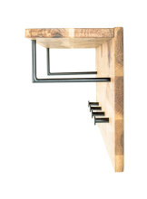 Garderobenleiste >Torino Oak 11< in eiche geölt-schwarz - 80x30x20 (BxHxT)
