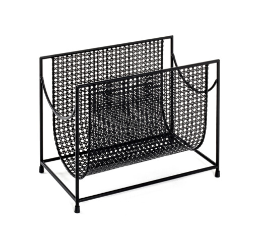 Zeitungsständer >Wien< in Schwarz aus Stahlrohr - 37x30x22cm (BxHxT)