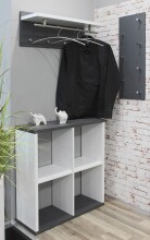 Garderobenhaken >Pablo 3< in weiß-granitoptik-Edelstahloptik - 75x30x26 (BxHxT)