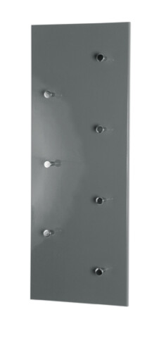 Garderobenhaken >Big Eddy< in grau-chrom aus Stahl, MDF - 80x30x6cm (BxHxT)