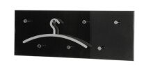 Garderobenhaken >Big Eddy< in schwarz-chrom aus Stahl, MDF - 80x30x6cm (BxHxT)