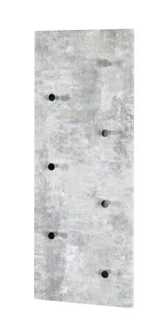 Garderobenhaken >Big Eddy< in Betonoptik-chrom aus Stahl, MDF - 80x30x6 (BxHxT)