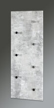 Garderobenhaken >Big Eddy< in Betonoptik-chrom aus Stahl, MDF - 80x30x6 (BxHxT)