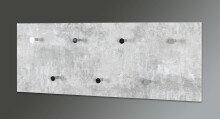 Garderobenhaken >Big Eddy< in Betonoptik-chrom aus Stahl, MDF - 80x30x6 (BxHxT)