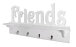 Garderobenhalter >Friends< in weiß-chrom aus MDF - 60x30x9cm (BxHxT)