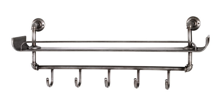 Wandgarderobe >Pipe< in Anthrazit aus Metall - 95x34x16cm (BxHxT)