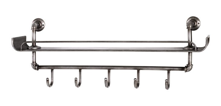 Wandgarderobe >Pipe< in Anthrazit aus Metall - 95x34x16cm (BxHxT)