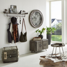 Wandgarderobe >Pipe< in Anthrazit aus Metall - 95x34x16cm (BxHxT)
